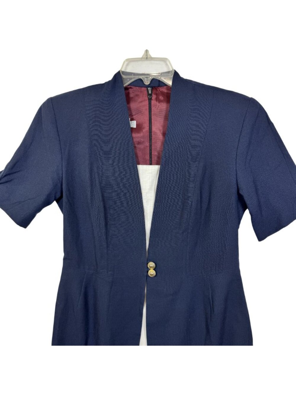 Howard Wolf Navy Blue Short-Sleeve Dress Fully Lined Made In USA Size 8 - Picture 2 of 12